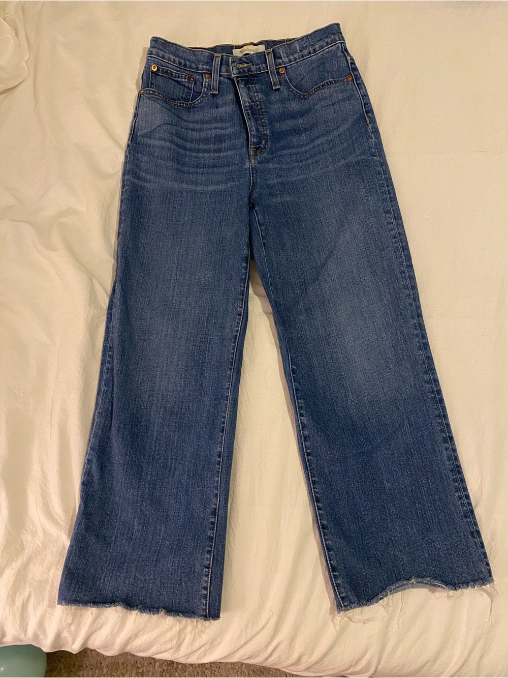 Madewell Wide Leg High-Rise Women's Jeans in Medium Blue